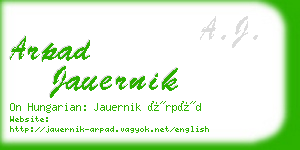 arpad jauernik business card